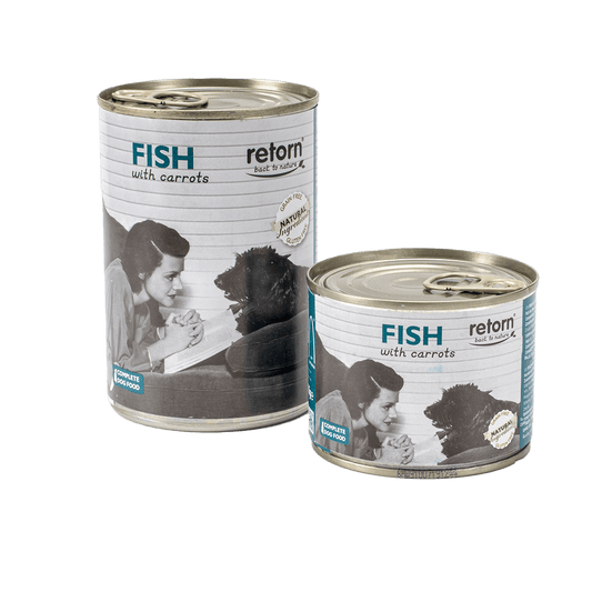 Comida Húmeda para Perros de Pescado con Zanahorias