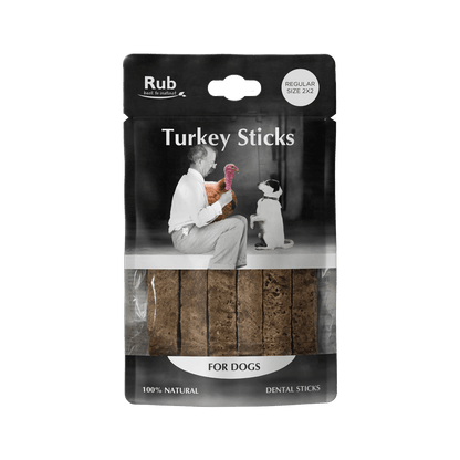 Premio Rub Stick Dental de Pavo para Perros 100g - Regular Size 2x2